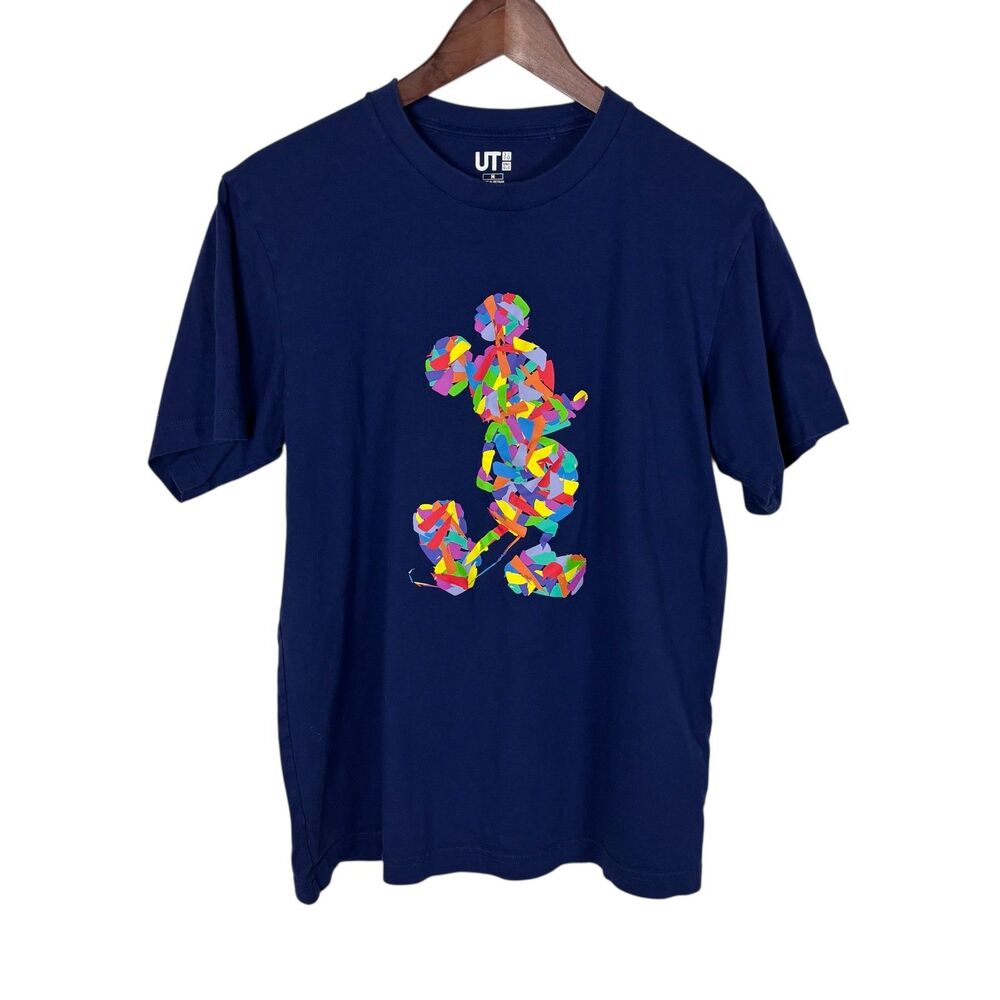 Uniqlo Mickey Stands UT Short Sleeve Graphic T-Shirt Navy Blue Medium